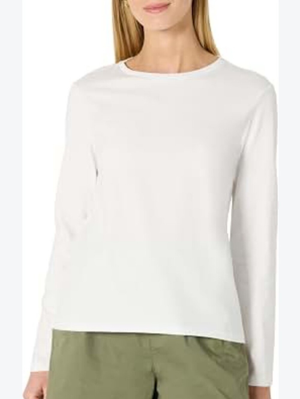 Vince Cream-White Long Sleeve Crewneck Tee XS Quiet Luxury Base layer Fall